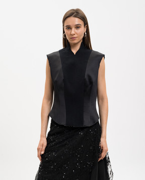 Marc Le Bihan Black wool and silk top 26112