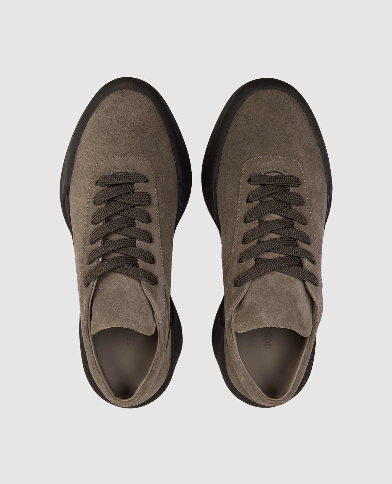 Brown suede sneakers with logo Fear of God 4