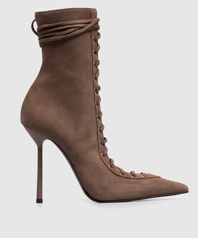Brown suede ankle boots COLETTE