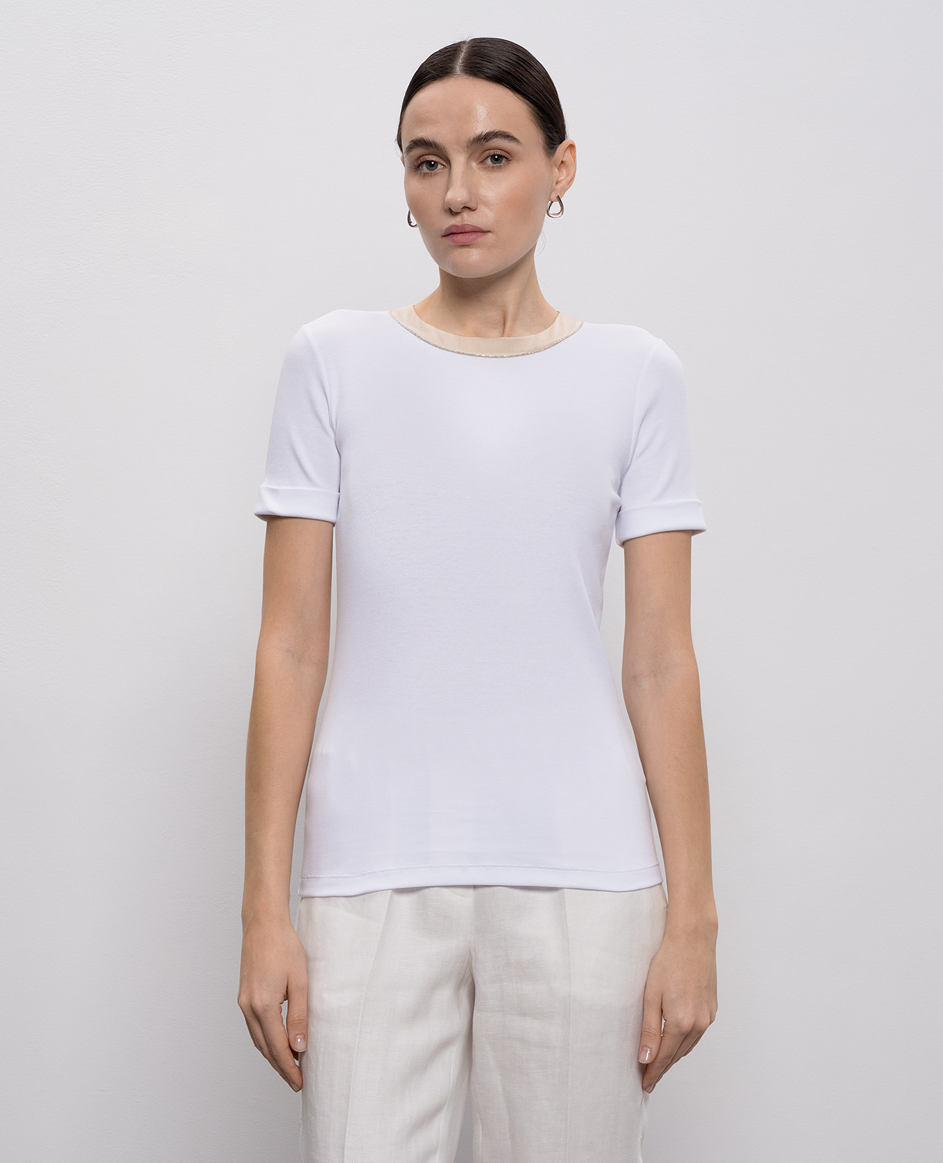 

White ribbed T-shirt Peserico