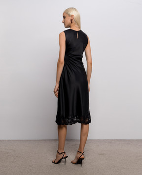 Ermanno Scervino Black midi dress with lace D492Q332APXZV