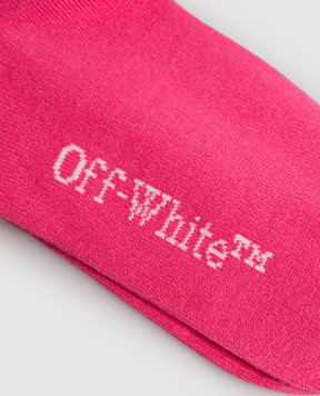 Off-White Children's pink socks with logo pattern OGRA004F25KNI001