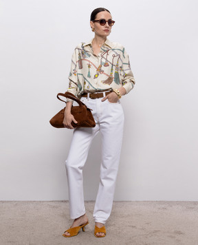Versace Hanging' Out ivory silk blouse 10256861A18684