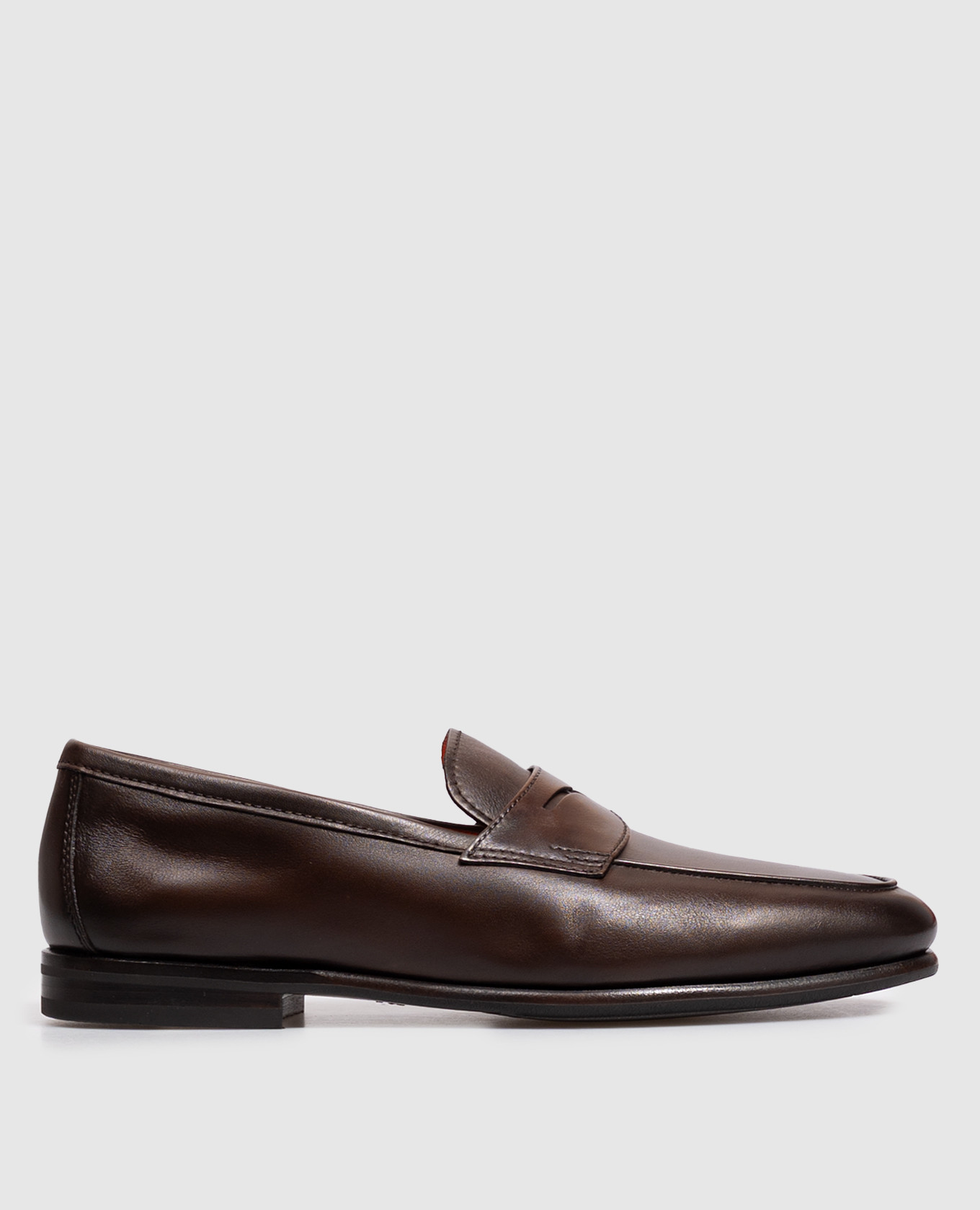 Brown leather loafers