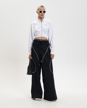 Off-White White cropped sweatshirt with floral emblem print 2BE006S26FLE001