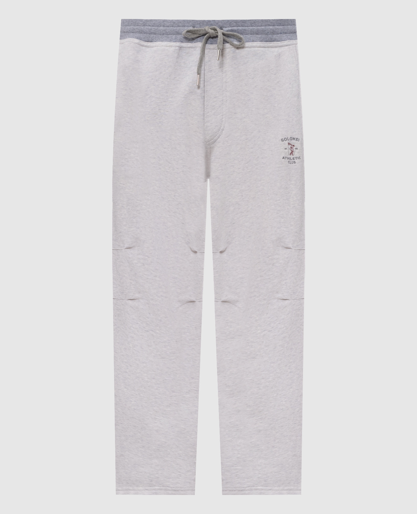 Grey melange sweatpants with embroidery