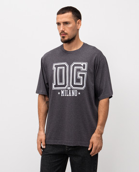 Dolce&Gabbana Grey melange T-shirt with logo G8PN9TG7PLQ