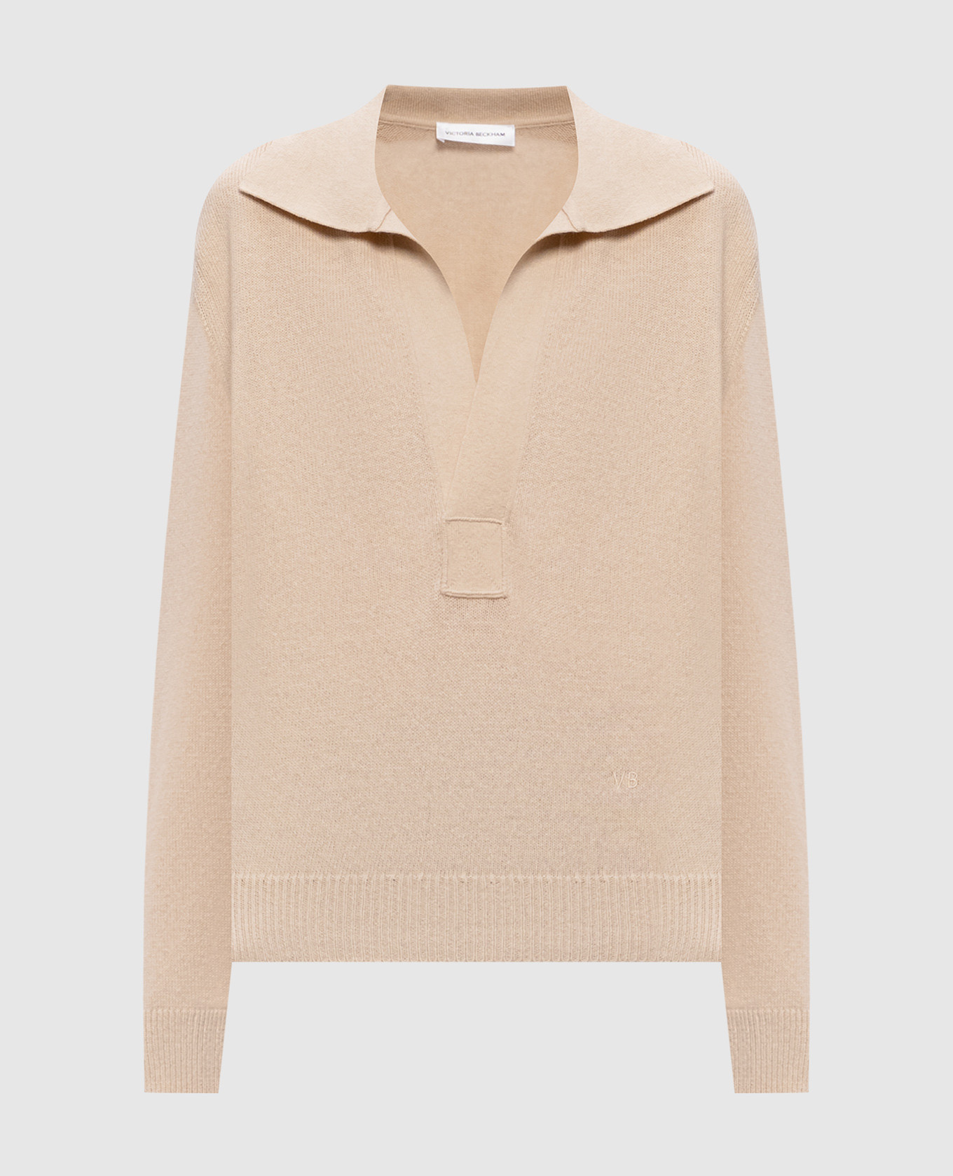 Genevieve beige wool and cashmere pullover