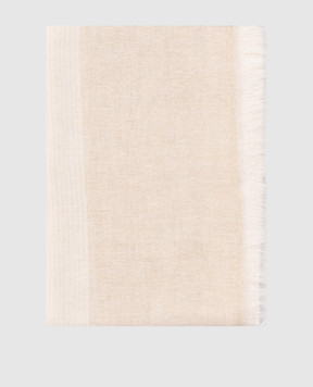 Peserico Beige linen scarf with lurex S31545C0CC826