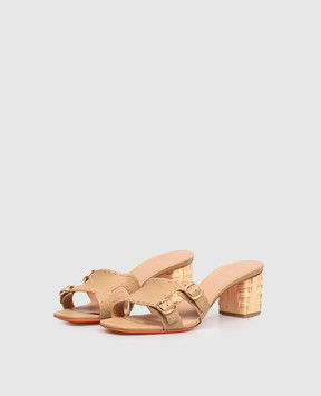 Santoni Didi brown leather mules WHYU72115HC3NWKA