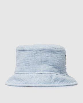 Dolce&Gabbana Children's blue panama hat with monogram LN5H51FU5YU
