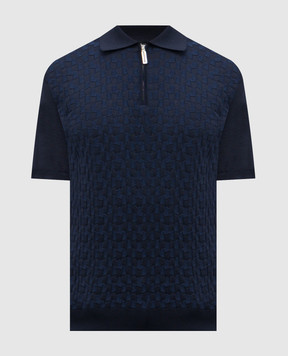 Stefano Ricci Blue silk polo with logo K818110P31F26176