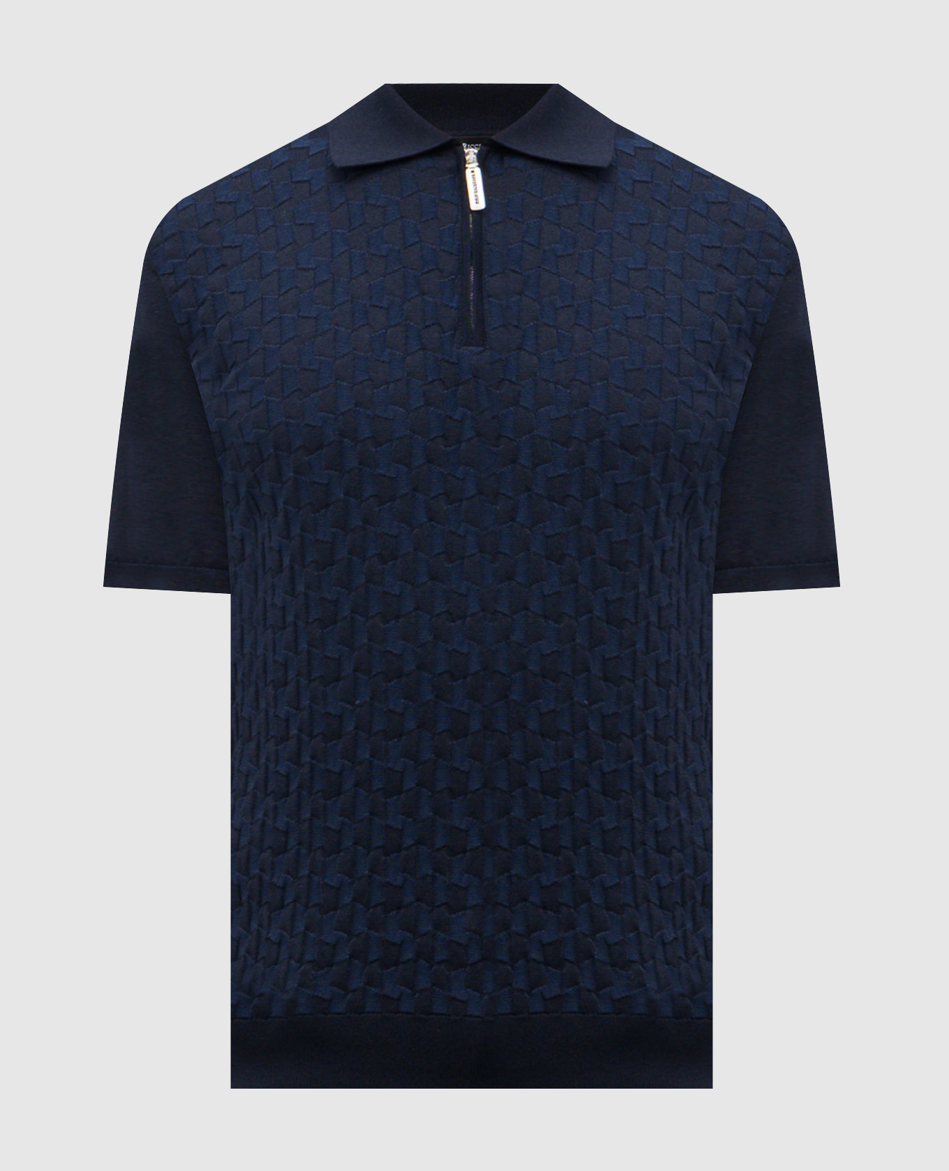 

Blue silk polo with logo Stefano Ricci