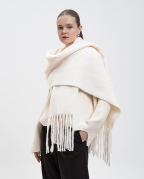 Loulou de Saison Santo white alpaca wool scarf SANTO