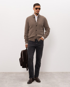 Stefano Ricci Brown cashmere cardigan K202015B09F26391