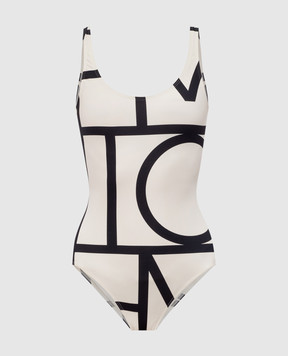 Toteme Ivory monogram print swimsuit 223842795