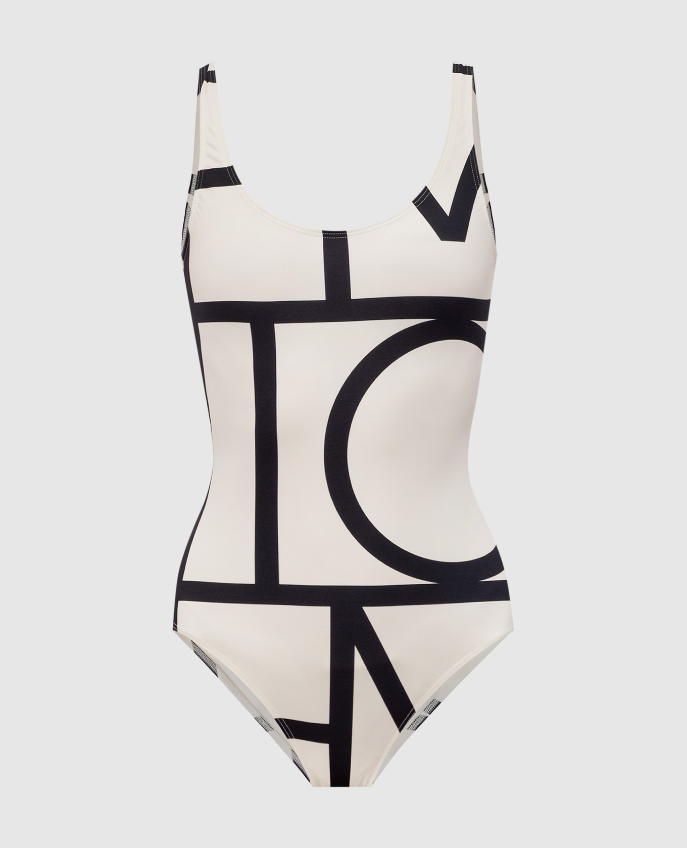 

Ivory monogram print swimsuit Toteme, Beige