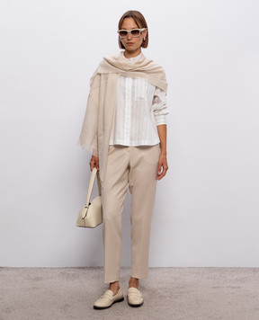 Peserico White striped silk shirt A06352D05220