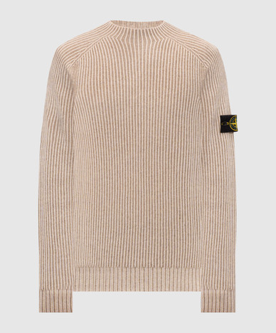 Beige cashmere and wool sweater