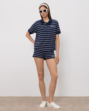 Sporty & Rich Blue striped polo shirt TO085710326BL107