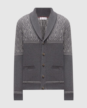 Brunello Cucinelli Gray patterned cardigan M28709406P