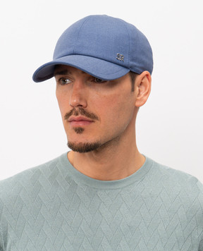 Stefano Ricci Blue cashmere and silk cap MCV610013EMA0035