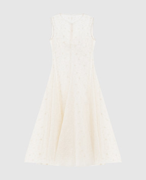 Marc Le Bihan Ivory floral embroidered silk dress 2166