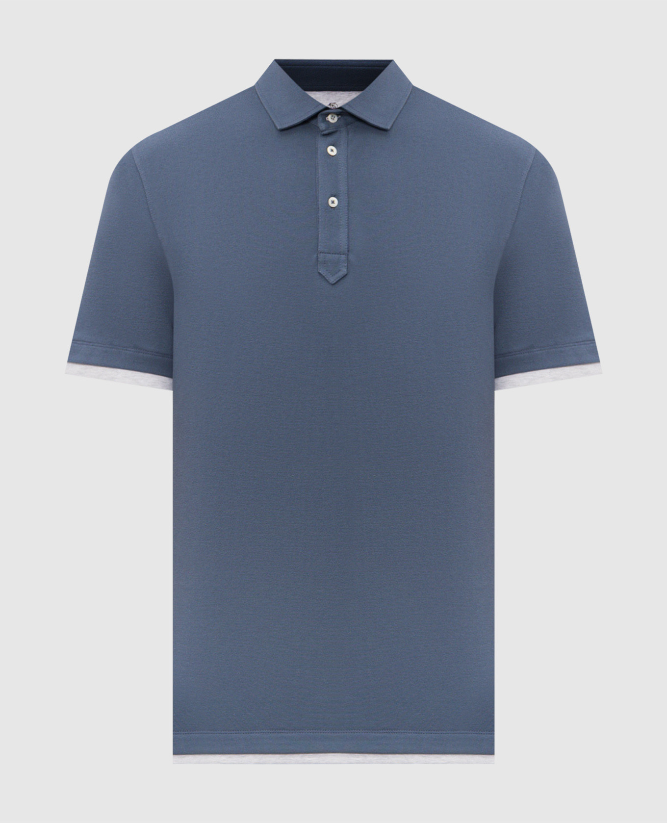 Blue polo with layering effect