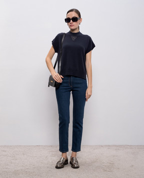 Peserico Blue top made of wool, silk and cashmere S93117F129018C