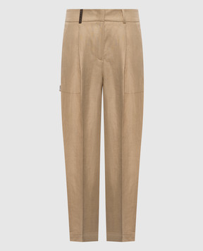 Peserico Beige linen pants A0404302606