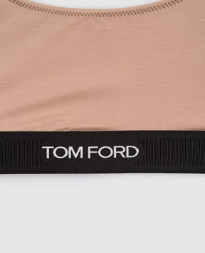 Tom Ford Beige top with logo BRJ016JEX011
