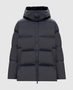Yves Salomon Army Gray down jacket with fox fur 24WFM01576U06W