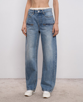 Alexander Wang Blue jeans with logo patch 4DC2264153
