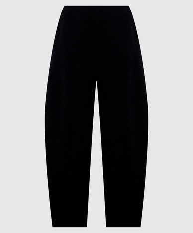 Black wool and cashmere pants