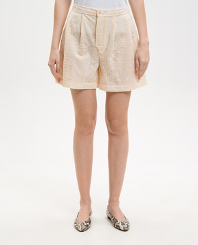 Ermanno Scervino Beige shorts with embroidery D482P763UCX
