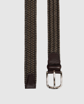 Orciani Brown combined braided belt Sea Elast U08163RAG