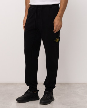 Stone Island Black joggers with logo patch L2S156200021S0051