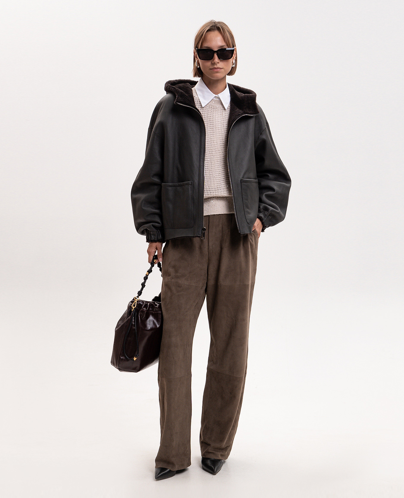 Zevi brown suede pants Simonetta Ravizza 3
