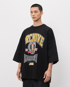 Juun.j Black Max Fit T-shirt with print JC6342P005