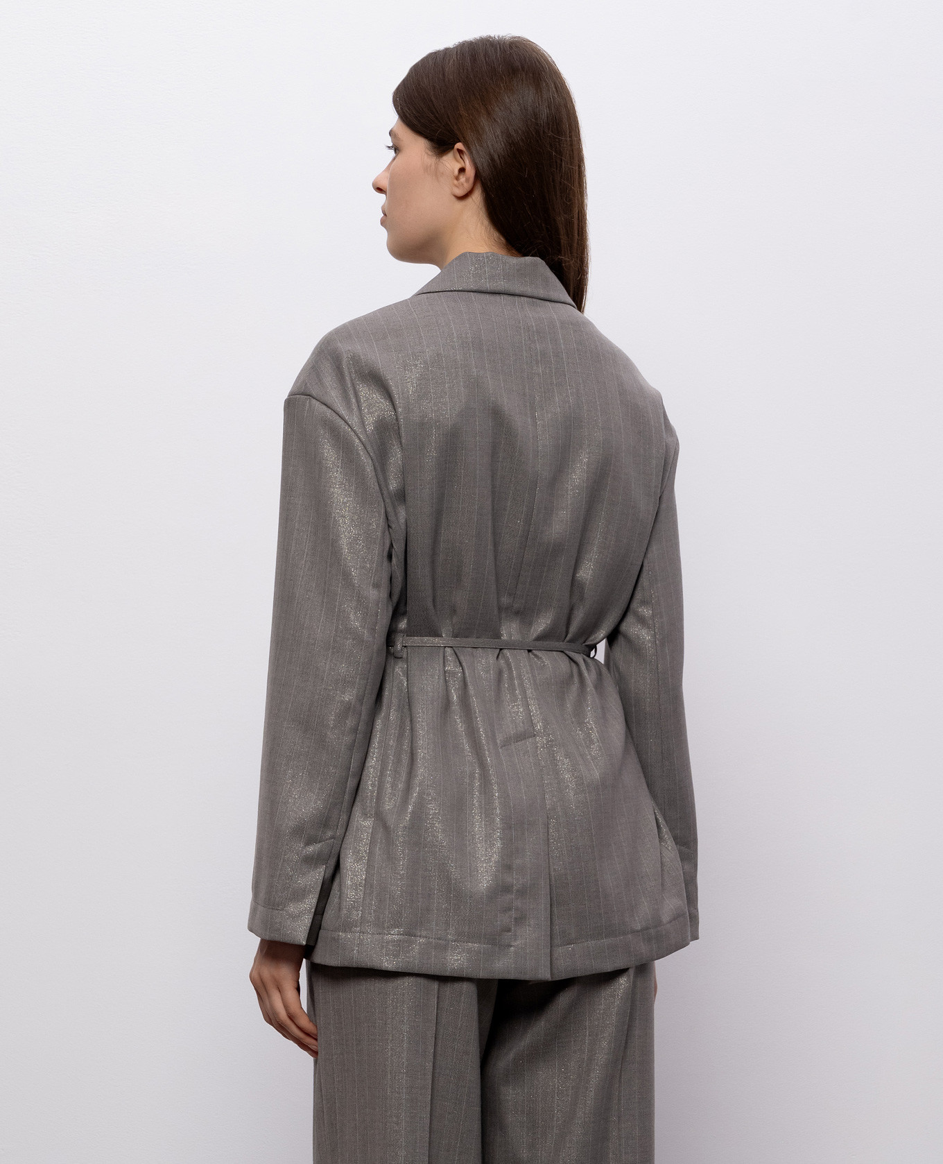 

Gray wool jacket with lurex stripes Brunello Cucinelli, Grey