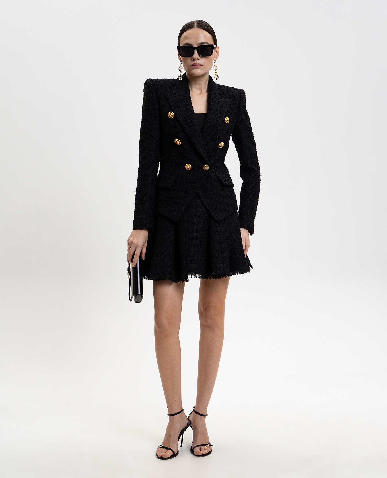 

Black tweed mini skirt Balmain