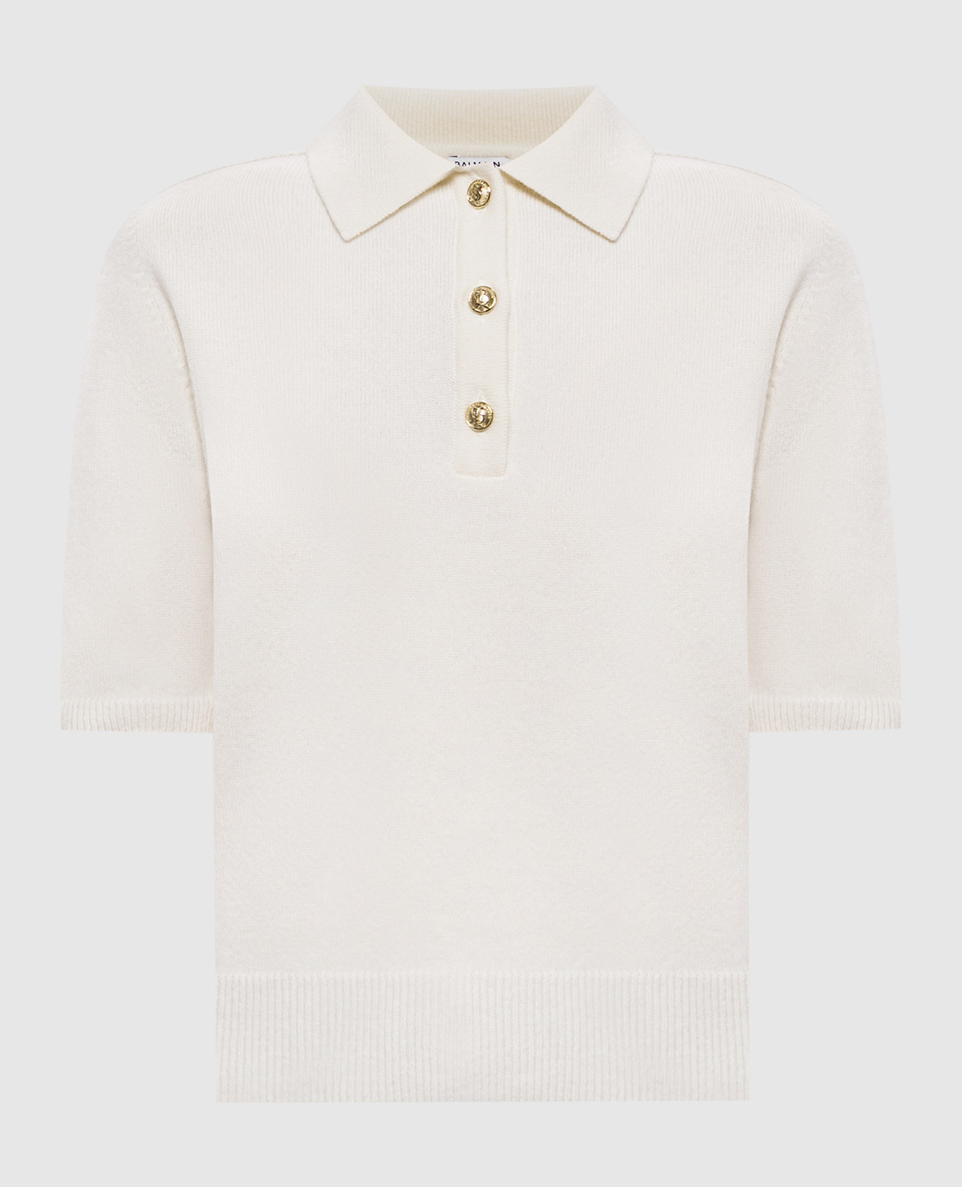 Ivory cashmere and merino wool polo