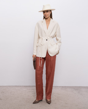 Brunello Cucinelli Ivory jacket with linen MH1267591