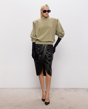 Thierry Mugler Khaki sweatshirt with accent shoulders 26F3TS01306032