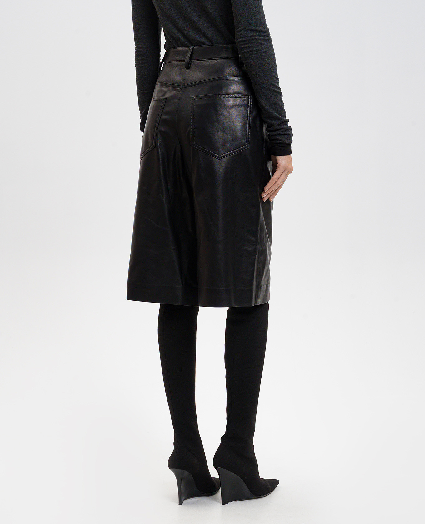 Black leather Bermuda shorts Juun.j 4
