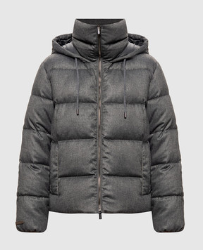 Peserico Gray down jacket with monil chain S24134D01945