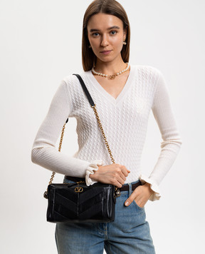 Valentino Panthea black leather cross-body bag with Swarovski crystals 8W2B0S99UYF