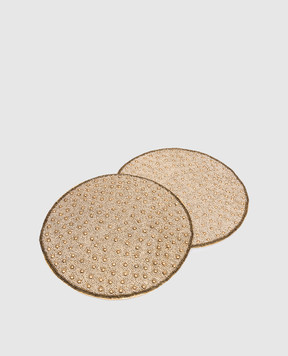 Palais Royal Set of golden decorative beaded table mats 25491
