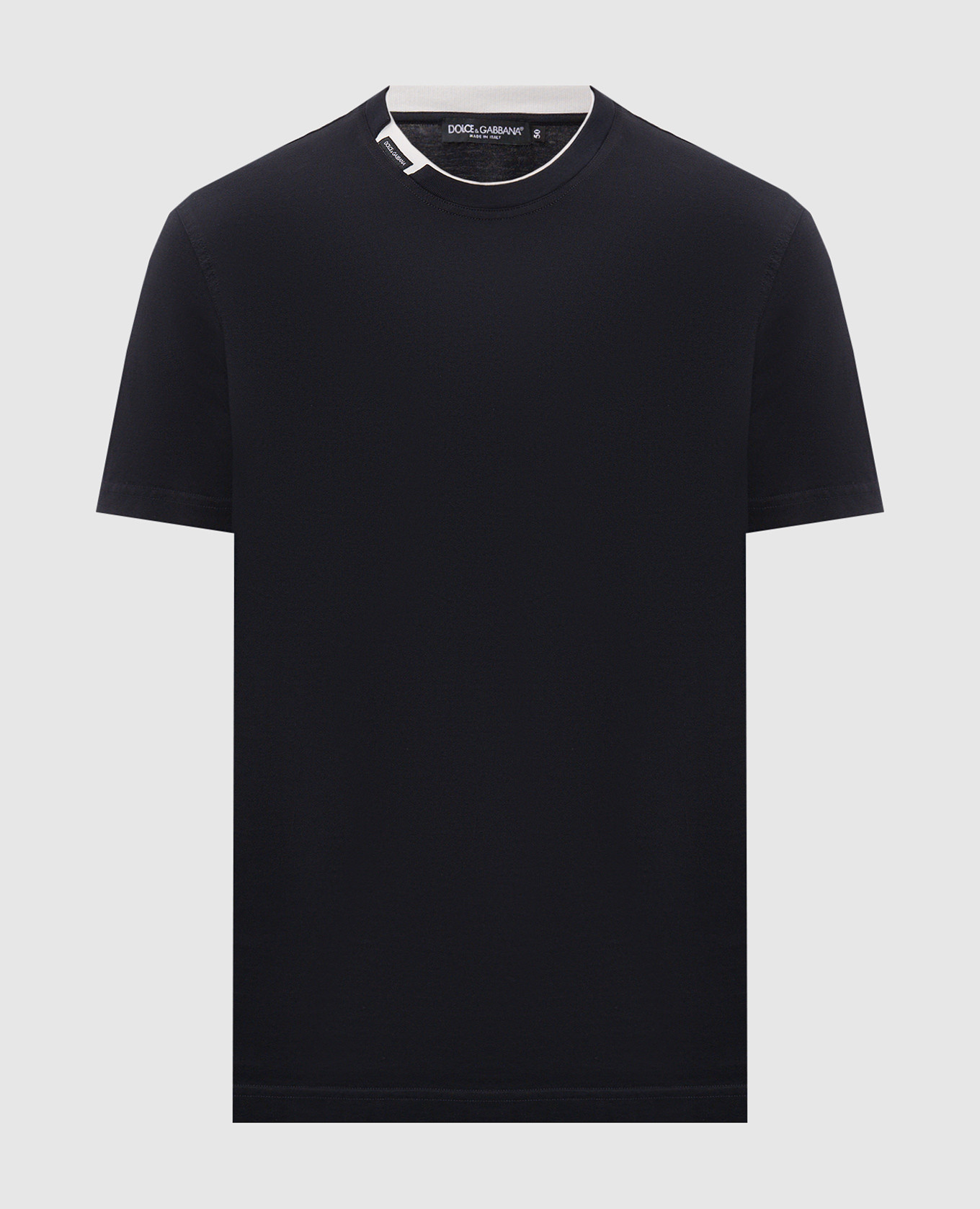 Navy blue t-shirt with logo patch