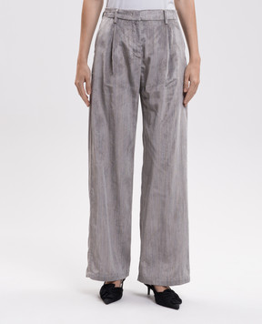 Momoni PINWALE gray corduroy pants MOPA04827MO